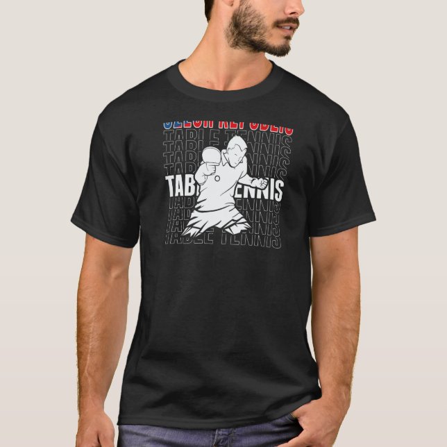 Czech Republic Table Tennis   Support Czech Ping P T-Shirt (Front)