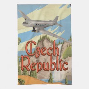 Czech Republic Vintage Travel Poster Kitchen Towel