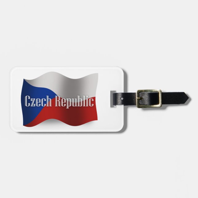 Czech Republic Waving Flag Luggage Tag (Front Horizontal)