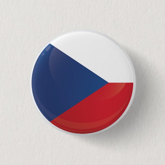 Czech  Round Icon Flag 1 Inch Round Button (Front)