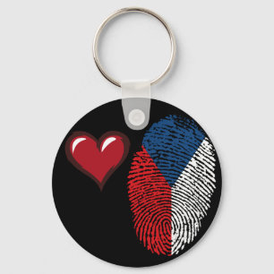 Czech touch fingerprint flag keychain