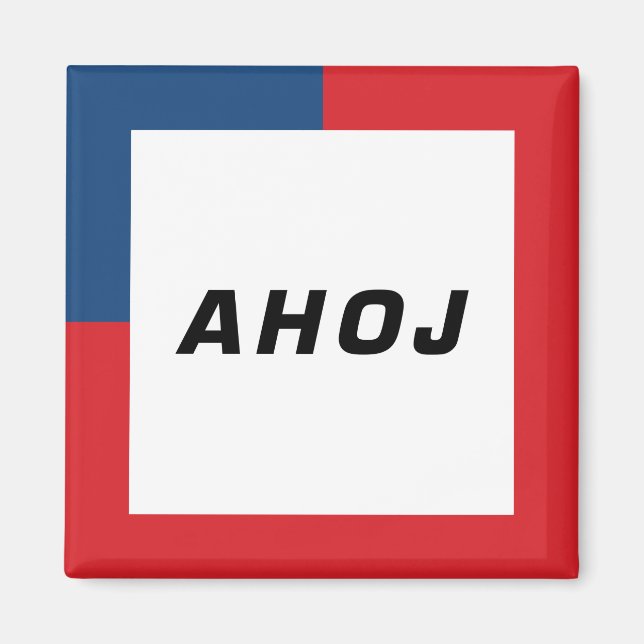 Czech Words - Ahoj (Hello) 01A Magnet (Front)