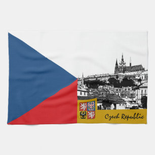 Czechia cooking, Czech Flag, Prague chefs Kitchen Towel