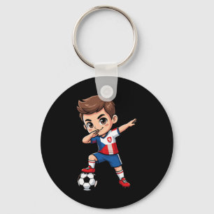 Czechia Dab Kid Goal Cartoon Czech Republic Flag B Keychain