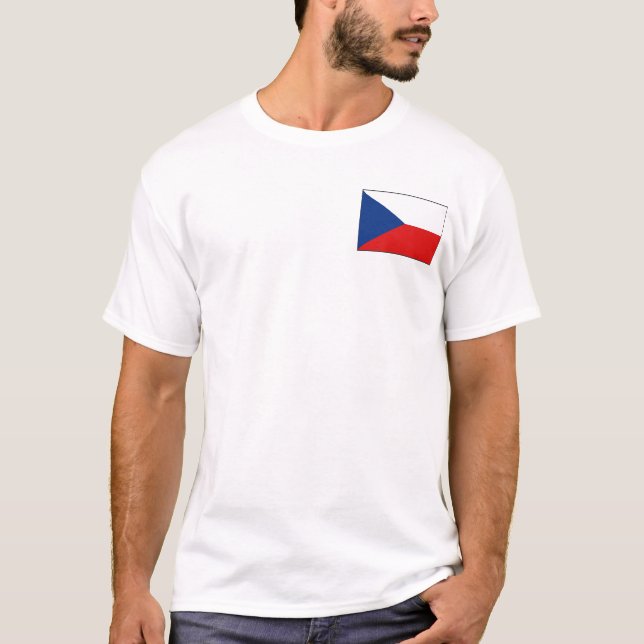 Czechia Flag and Map T-Shirt (Front)