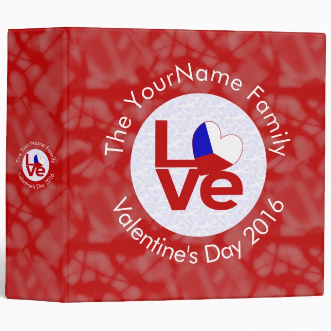 Czechia Red LOVE Flag Personalized  Binder (Front/Spine)
