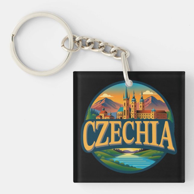 Czechia Republic Europe Keychain (Front)