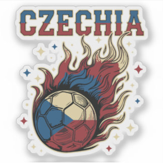 Czechia Soccer Flaming Ball Retro Football Fan Art