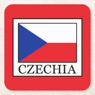 Czechia Square Paper Coaster