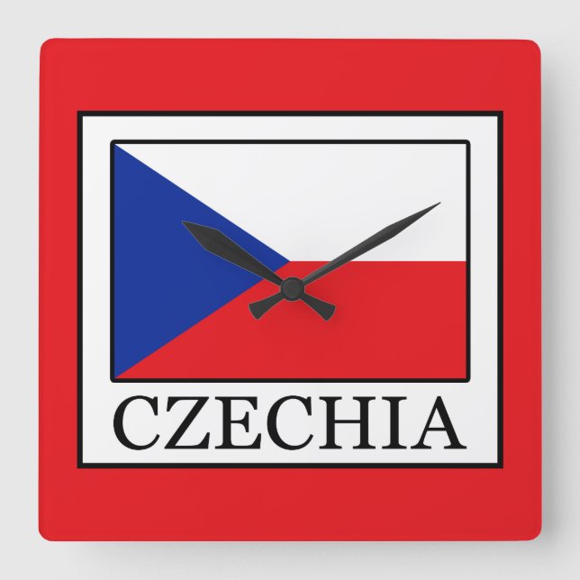 Czechia Square Wall Clock (Front)
