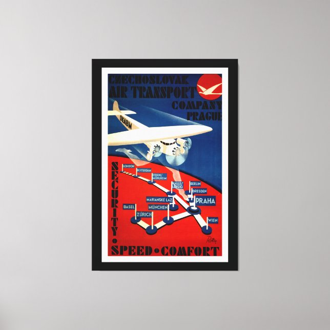 Czechoslovak Air Transport - XL Canvas Print (Front)