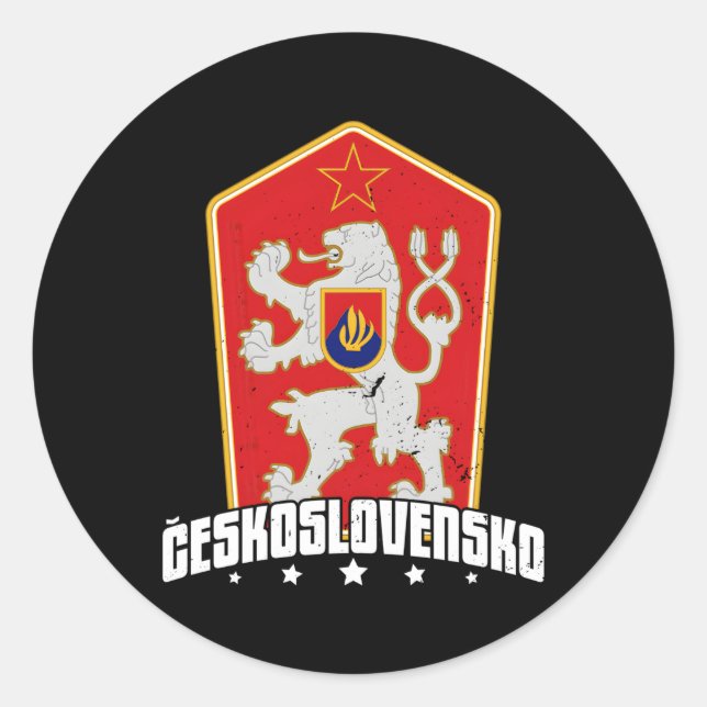 Czechoslovakia Czech Slovak Central Europe Communi Classic Round Sticker (Front)