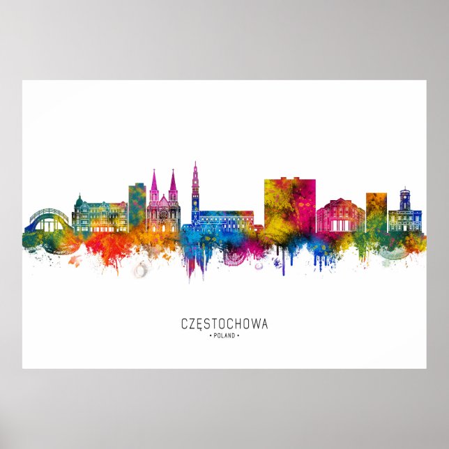 Częstochowa Poland Skyline Poster (Front)