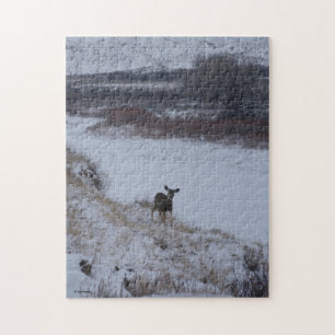 D16 Mule Deer Doe in River Valley Jigsaw Puzzle