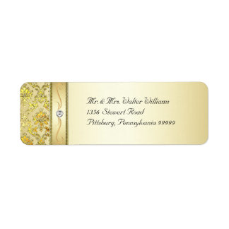 D1 Elegant Gold Damask Diamond Label