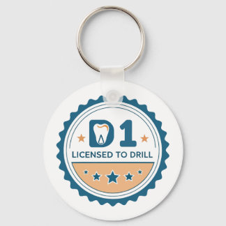 D1 to DDS Dental Student Button Keychain