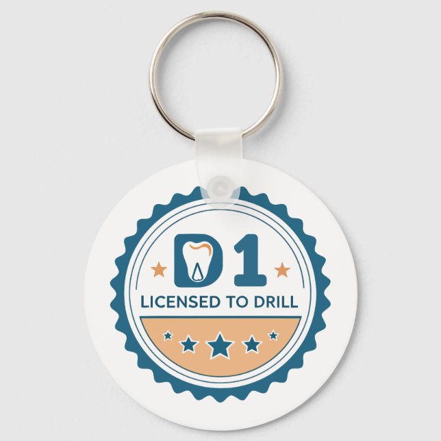 D1 to DDS Dental Student Button Keychain (Front)