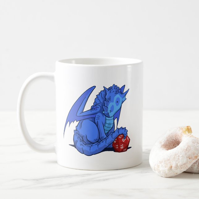 D20 Blue Dragon Coffee Mug (With Donut)