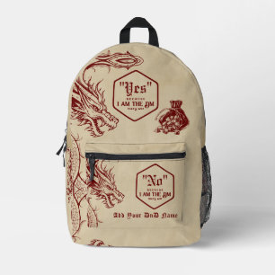 D20 Dice Celtic Dragon DND RPG Because DM Gamer Printed Backpack