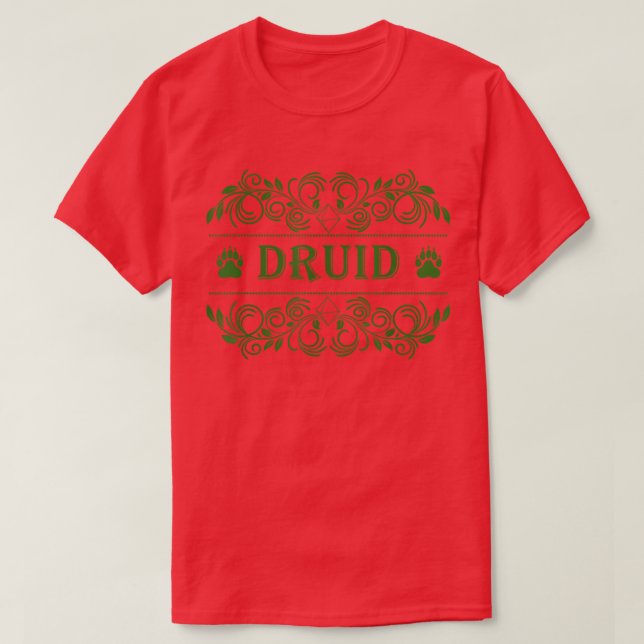 D20 Dice Druid RPG Class Tabletop Roleplaying Game T-Shirt (Design Front)