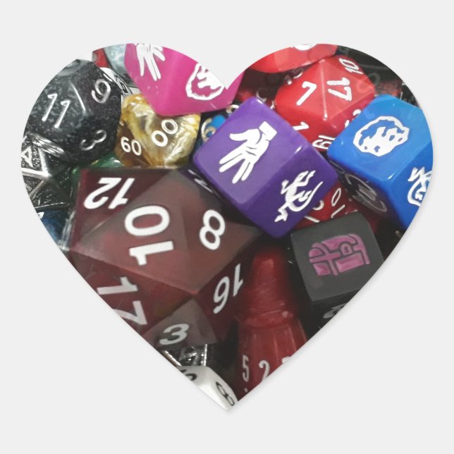 d20 dice heart sticker (Front)