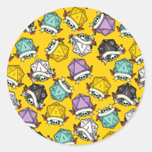 D20 Dice Set Pattern Classic Round Sticker