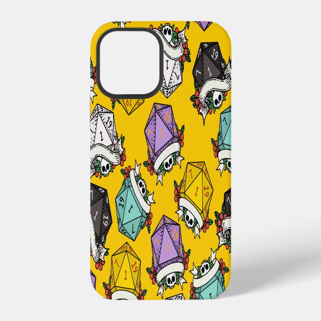 D20 Dice Set Pattern iPhone Case (Back)