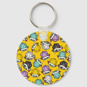 D20 Dice Set Pattern Keychain