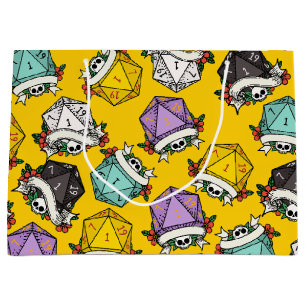 D20 Dice Set Pattern Large Gift Bag