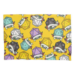 D20 Dice Set Pattern Pillowcase