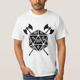D20 Dice With Axes T-Shirt