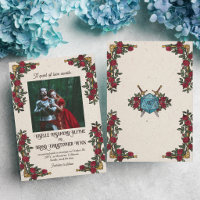 D20 Monogram Red Roses RPG Themed Wedding
