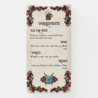 D20 Monogram Roses RPG Wedding Bar Menu