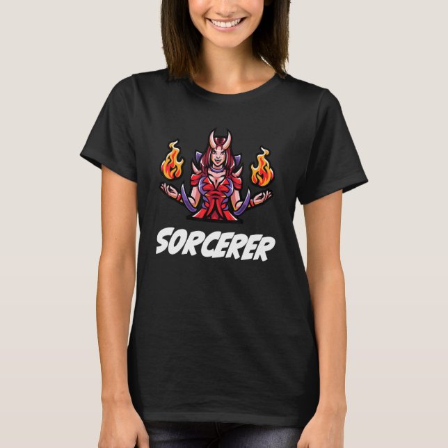 D20 Rpg Dragons Tabletop Dungeon Class Sorcerer T-Shirt (Front)