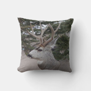 D25 Mule Deer Buck Throw Pillow