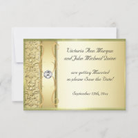 D2 Gold sur Gold Damask Enregistrer la carte Date