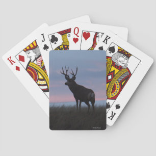 D3 Mule Deer Buck Sunrise Buck Playing Cards