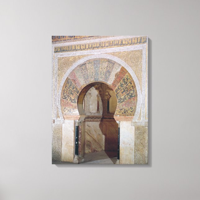 d4:Mezquita: Entrance to the Mihrab, c.786 Canvas Print (Front)