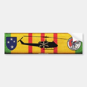 D/1/1st Cav 23rd Inf Div UH-1 Huey on VSM Ribbon Bumper Sticker