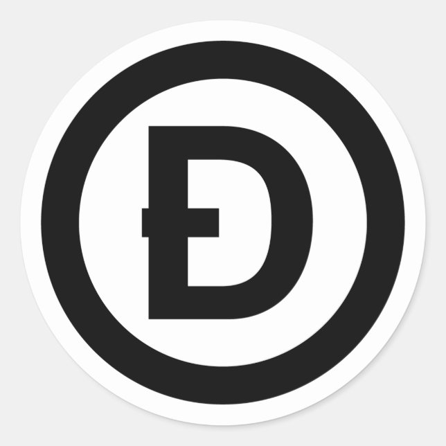 D avec Sticker rond Dogecoin Slash (Devant)