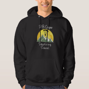D B Coopers Skydiving School Retro Sunset Moon Hoodie