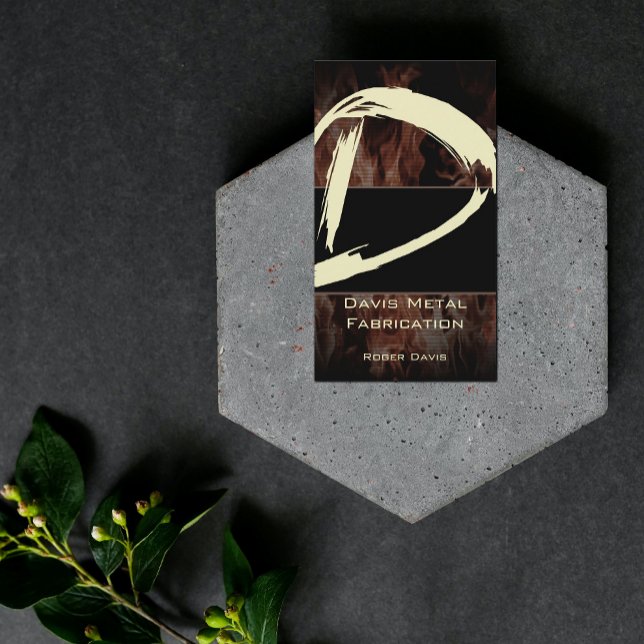 D Carte de visite de monogramme de flamme (Créateur téléchargé)