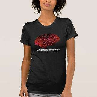 d Celebrate Neurodiversity Red Brain T-shirt