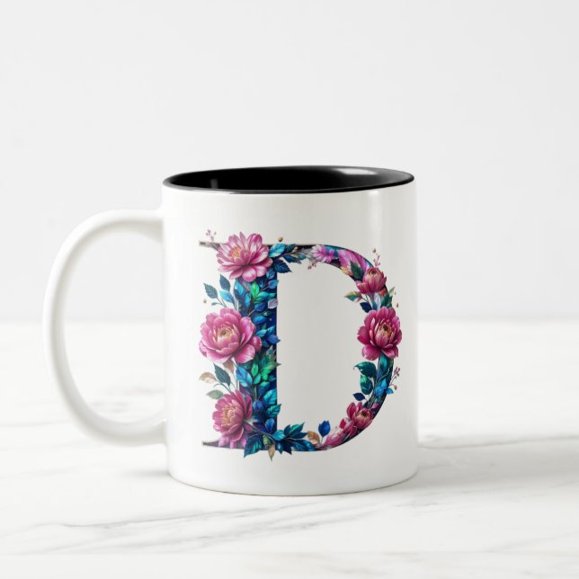 D Coffee Mug - Design floral pour le don (Gauche)