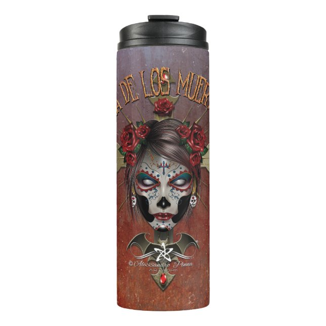 D.D.L.M. La Catrina Thermal Tumbler (Front)