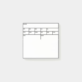 D&D Stat Block Post-It Notes