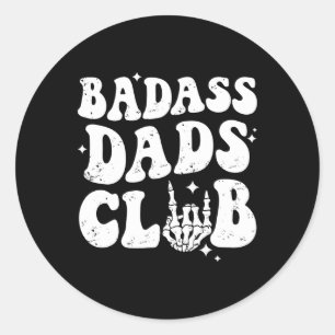 D Dads Club Funny Dad Groovy Trendy Fathers Day  Classic Round Sticker