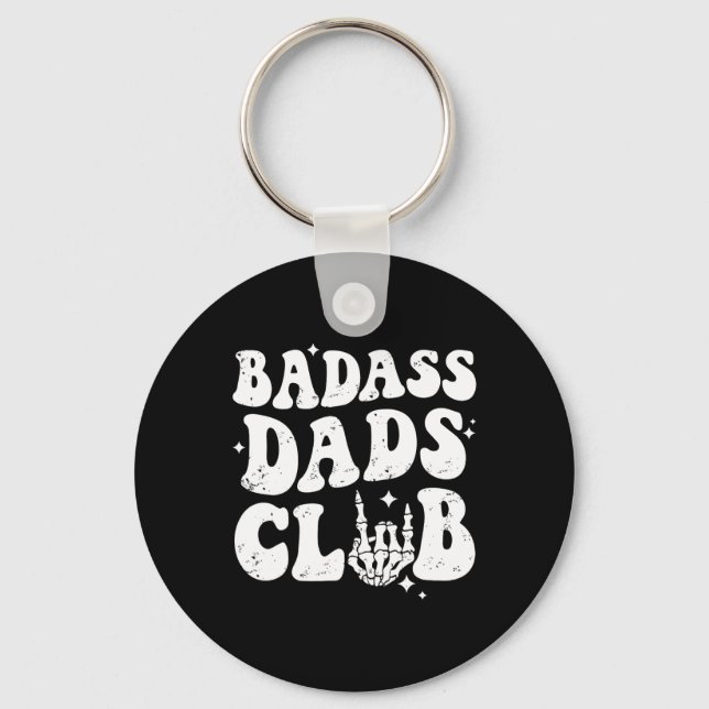 D Dads Club Funny Dad Groovy Trendy Fathers Day  Keychain (Front)