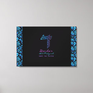 D Daled Hebrew Letter Bat Mitzvah Sign-In Board Canvas Print