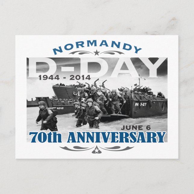 D-Day 70th Anniversary Battle of Normandy Postcard (Front)